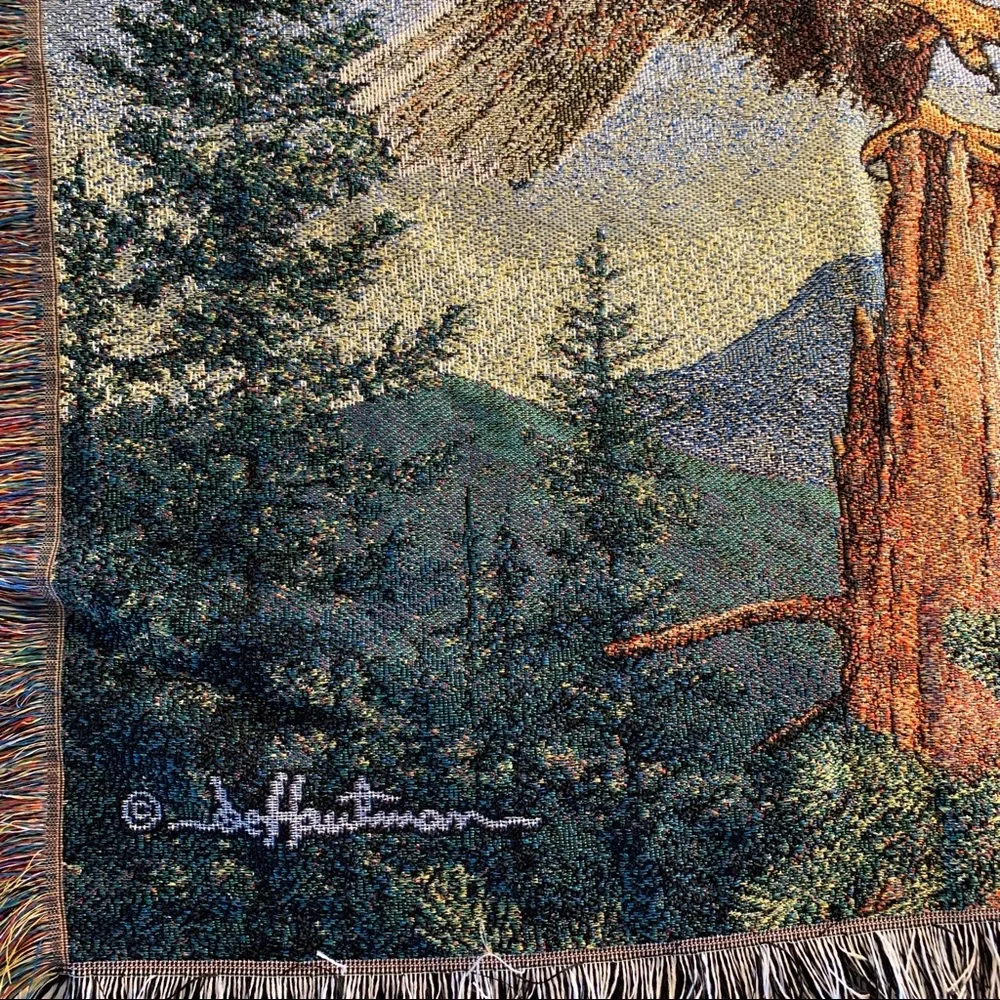 Like-New Wall Tapestry: American Eagle on the Hunt